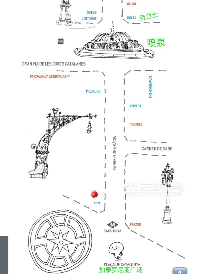 西班牙巴塞羅那感恩大道買買買奢侈品店地圖！全攻略_購物地