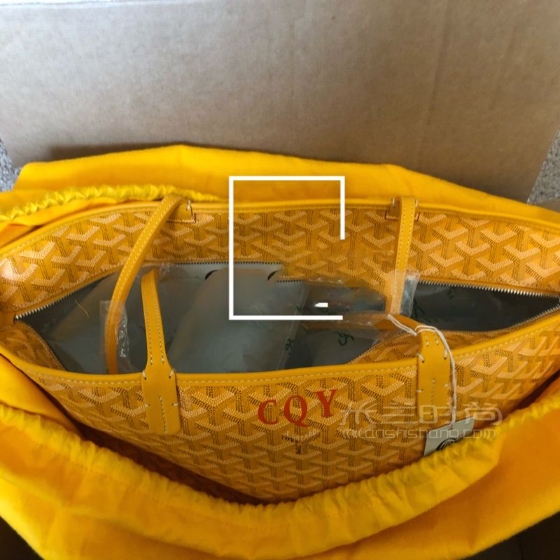 Goyard 高雅德 artois 拉鏈款黃色購(gòu)物袋大號(hào) 狗牙的這款包我覺得真的是Tote (5)