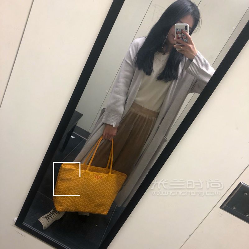 Goyard 高雅德 artois 拉鏈款黃色購(gòu)物袋大號(hào) 狗牙的這款包我覺得真的是Tote (8)