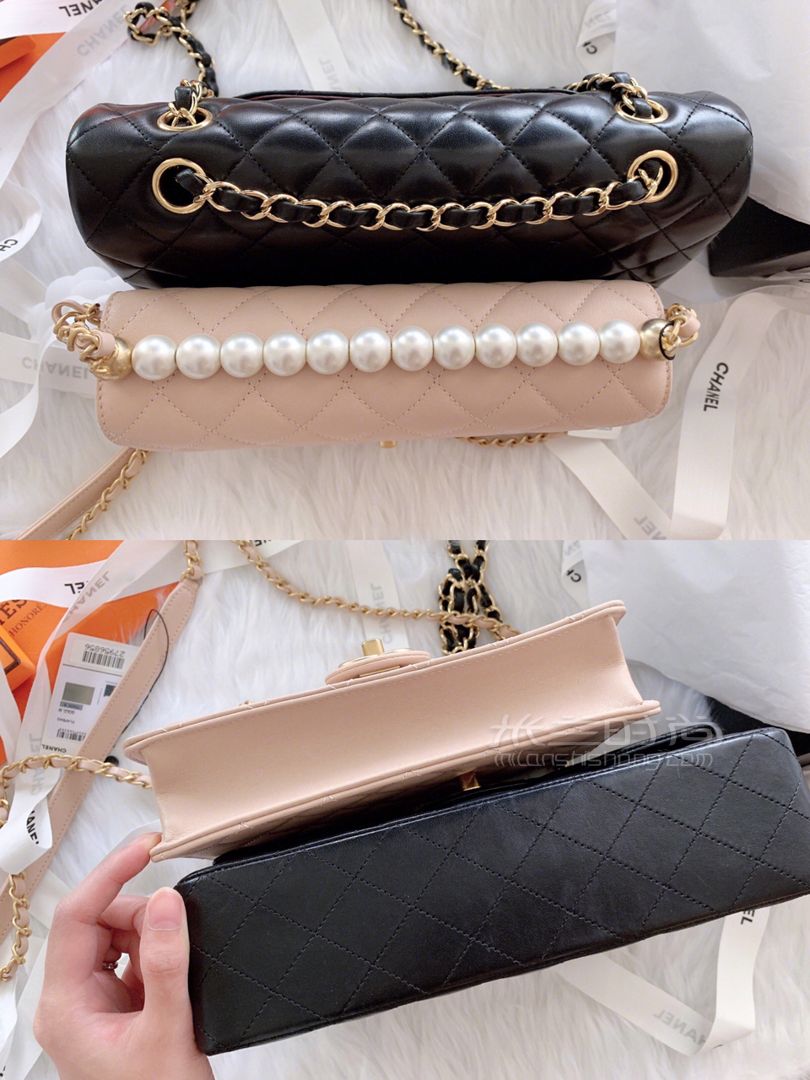 【Chanel】2019春夏最火珍珠包淺米色中號(hào) (3)