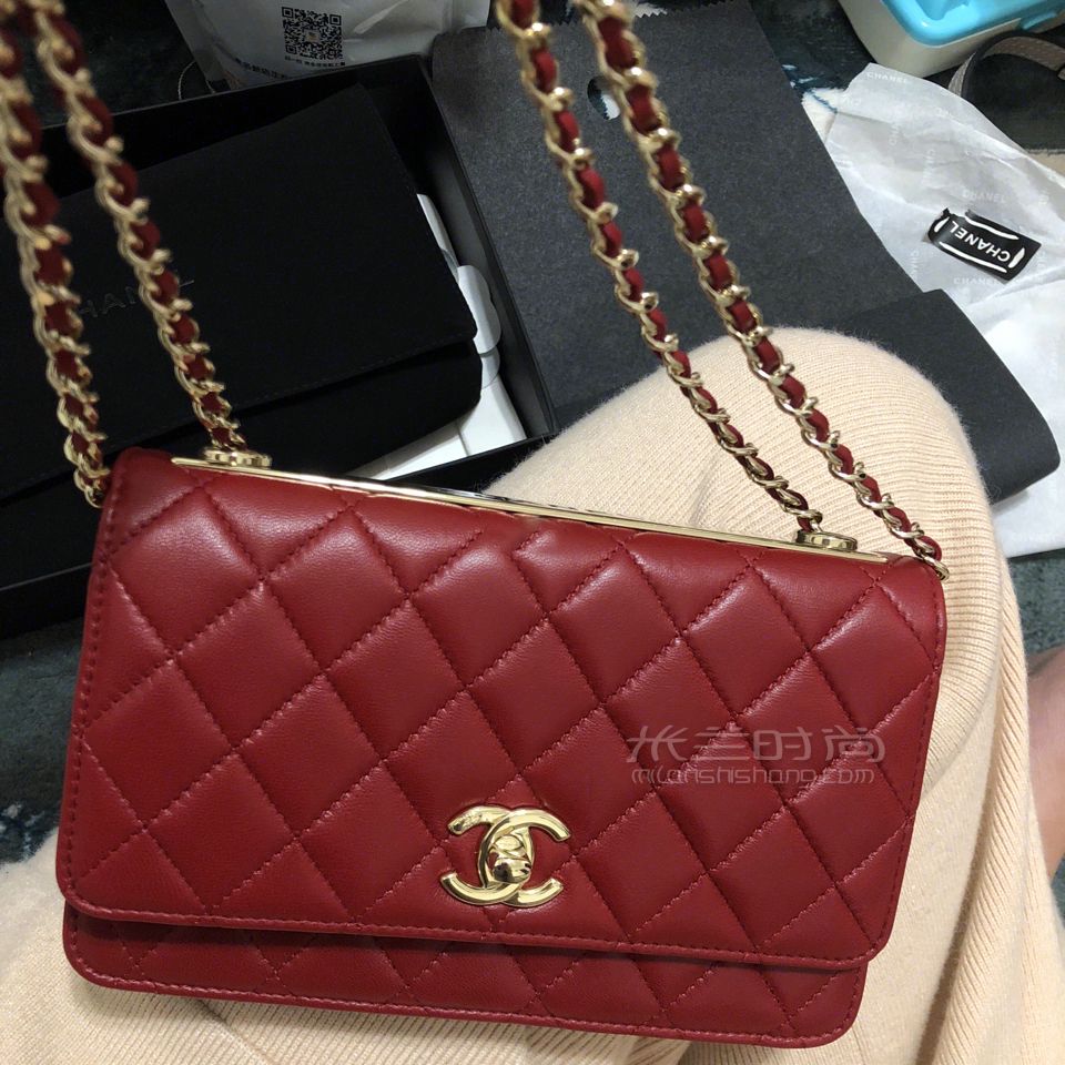 chanel woc 19cm 香奈兒這個包真的太好看了金條設計b格滿滿?。?！ (1)