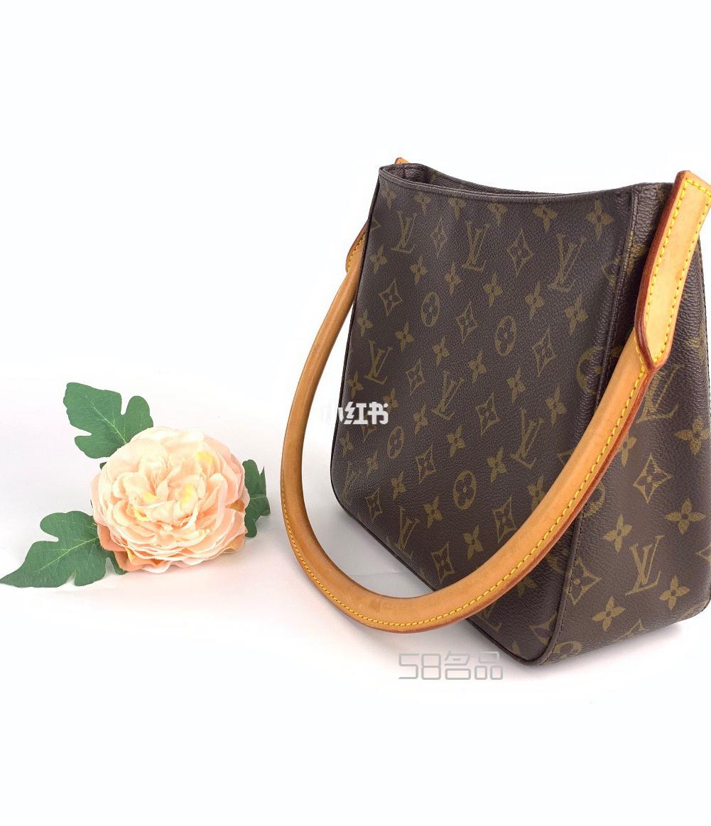 99新 Lv 路易威登 looping中號 中古老花包,lv手鏈辨認真假_16