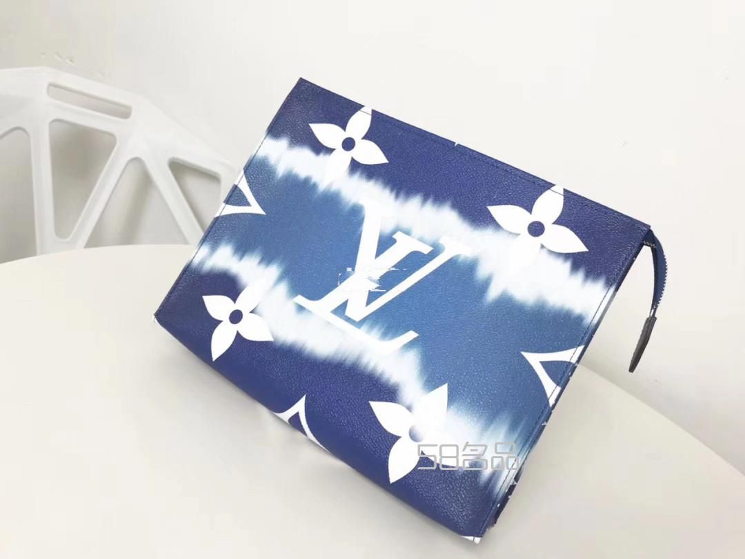 Lv ESCALE 26cm藍天白云手包洗漱包,lv老花錢包鑒定_5