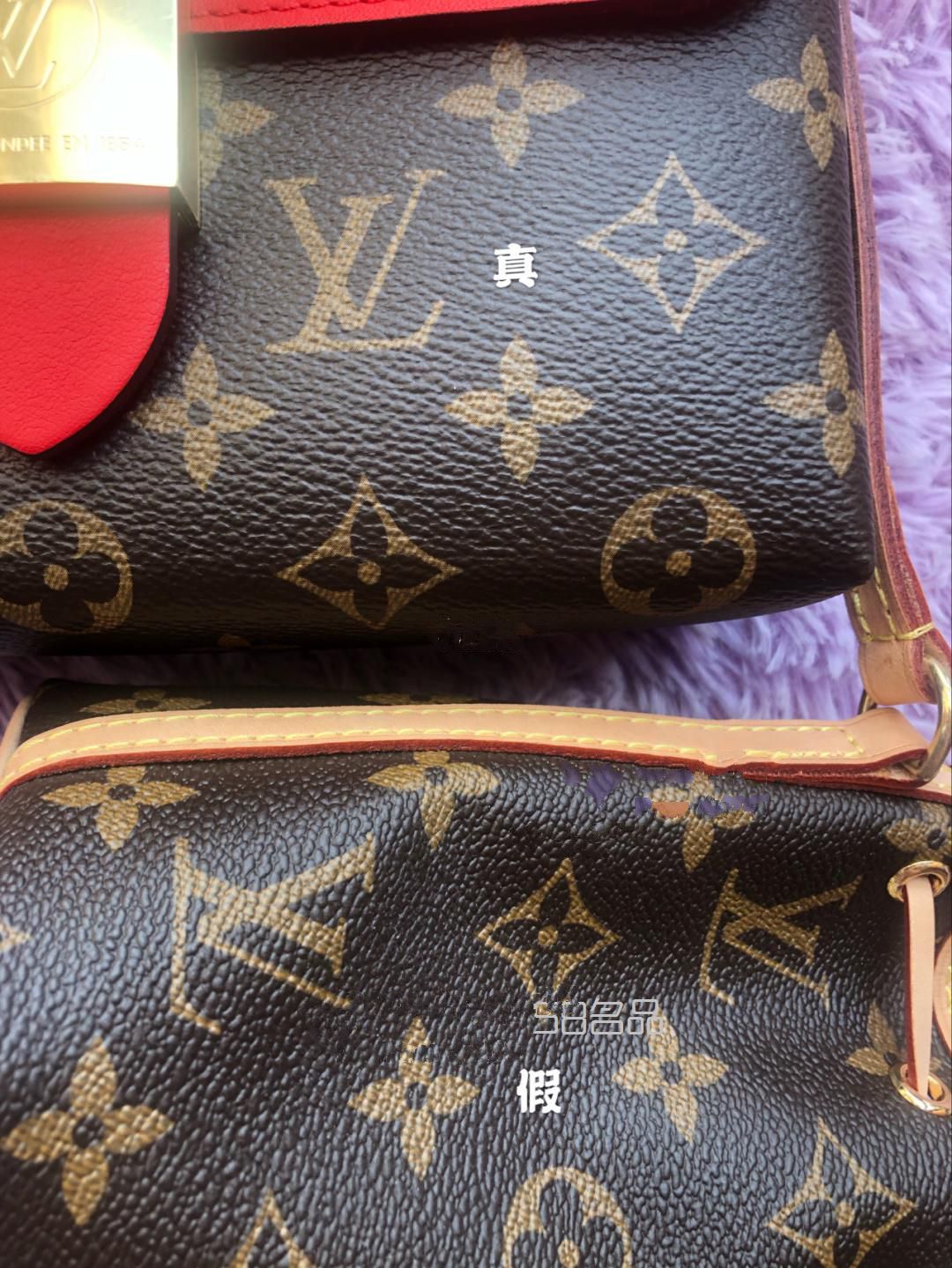 背著我的lv鎖頭包春游去～附帶lv真假對比圖,lv neverfull編號sf_3