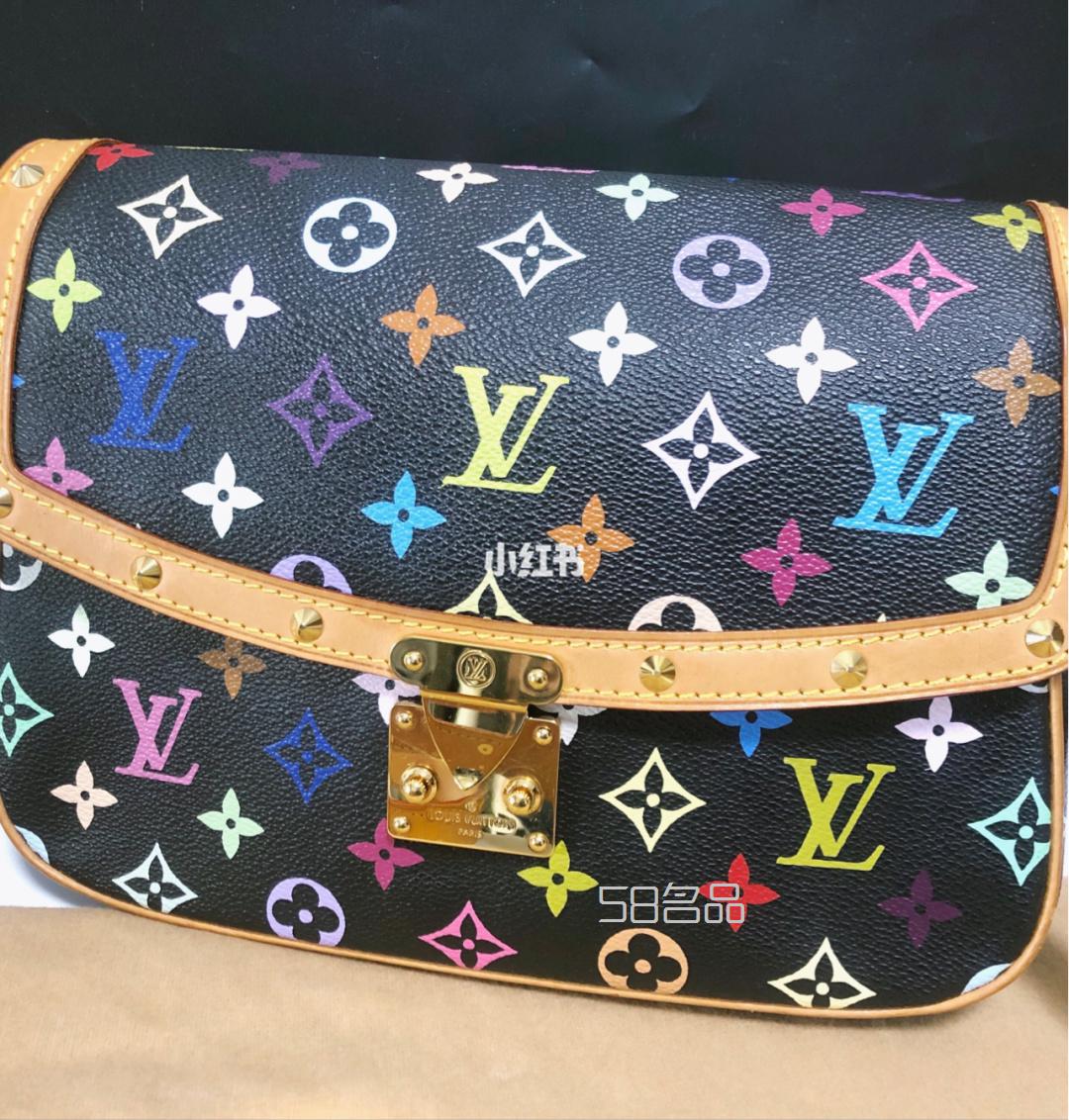 中古包推薦LV村上隆絕版黑白三彩郵差包,lv speedy 序列號_18