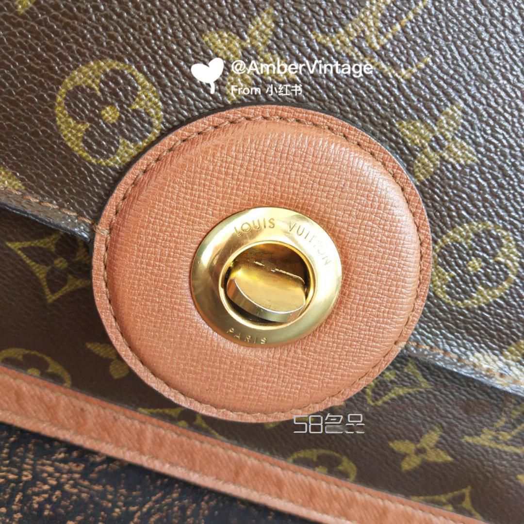 中古包 LV 紅皮公文包 金圓扣 也是少見款哈,lv拉拉鏈品牌_1