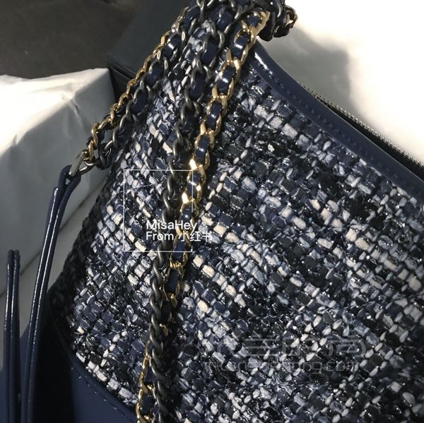 Chanel香奈兒流浪包 新款藍色毛呢_2