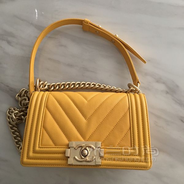 買包記買到了Chanel leboy小號(hào)20檸檬黃色超開(kāi)心_6