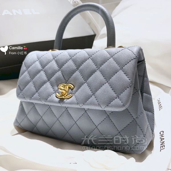 Chanel coco handle 霧霾藍 小號 2019春夏 荔枝牛皮_3