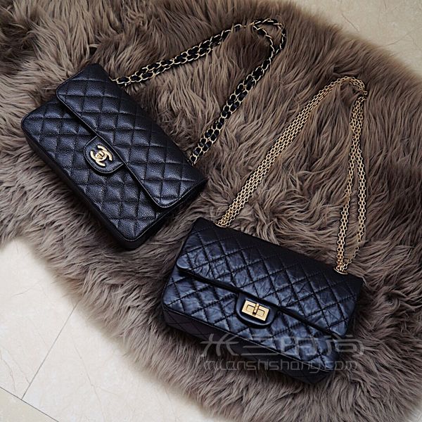 Chanel CF 和 2.55 小號黑金對比_3