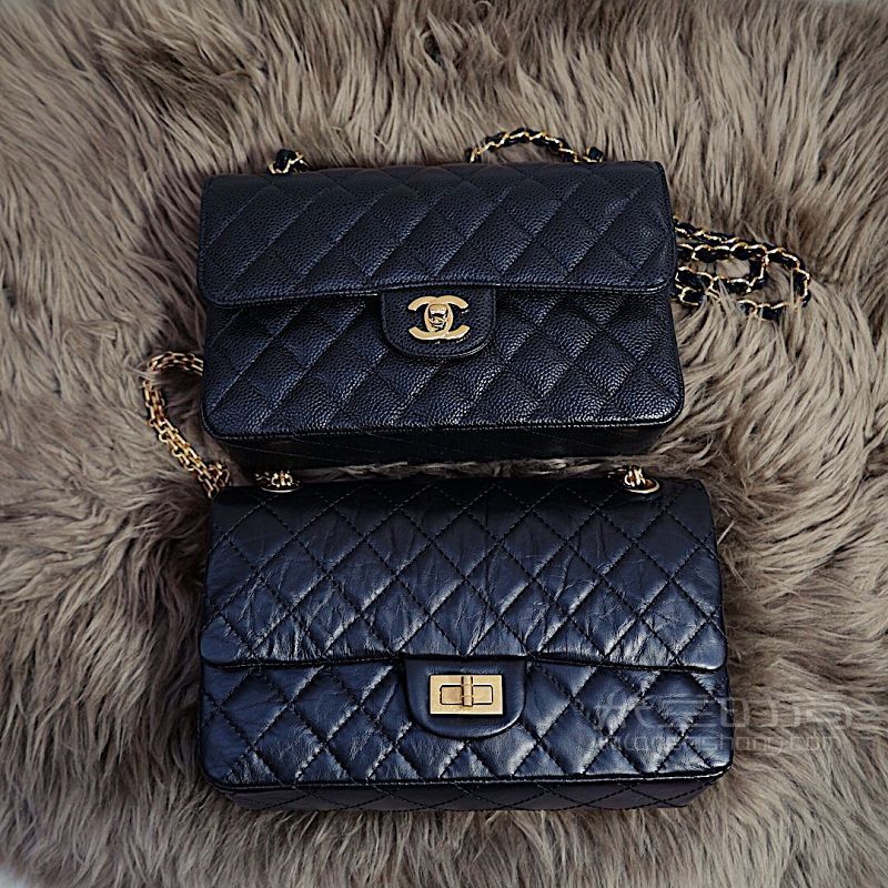 Chanel CF和香奈兒 2.55小號(hào)黑金對(duì)比 法國(guó)自由行_1