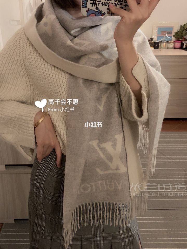 LV羊絨圍巾 顏色對(duì)比推薦 LV純羊毛圍巾_5