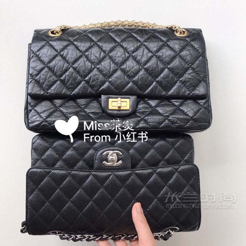 實(shí)用帖Chanel 2.55中號(hào)cf中號(hào)比較_2