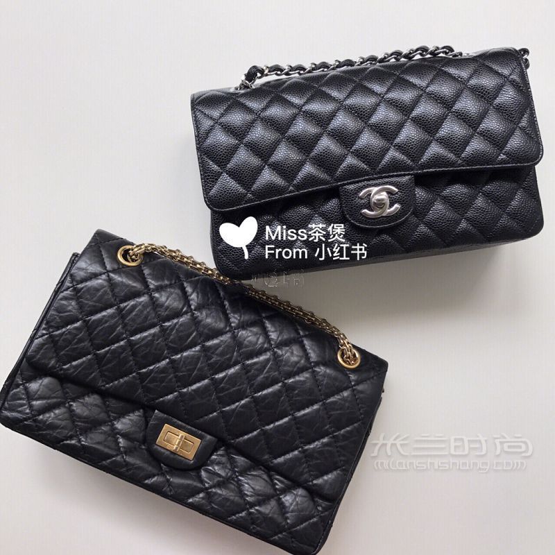 實(shí)用帖Chanel 2.55中號(hào)cf中號(hào)比較_1