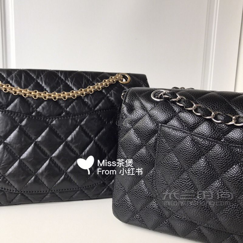 實(shí)用帖Chanel 2.55中號(hào)cf中號(hào)比較_3