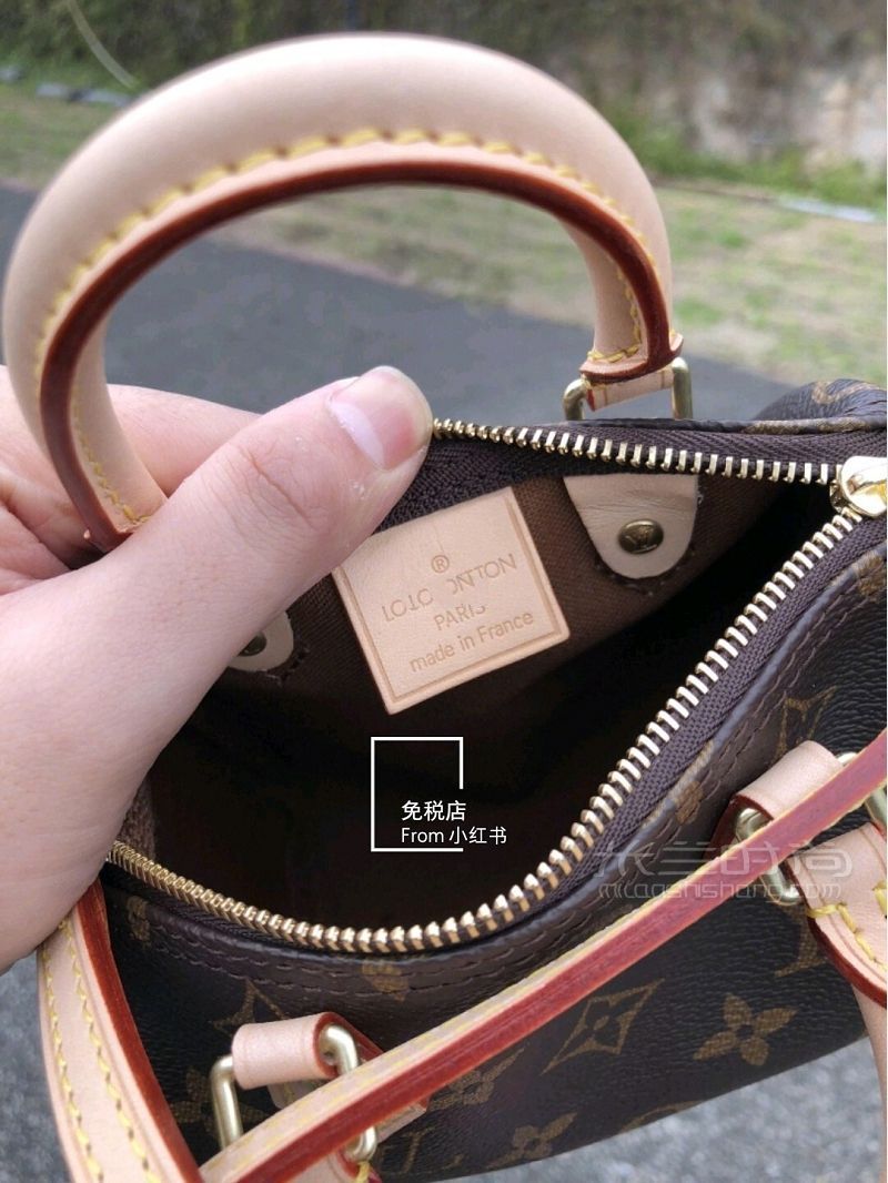 LV路易威登Nano Speedy 老花mini斜跨枕頭包女包_7