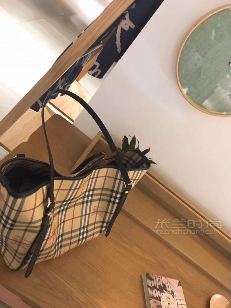 巴寶莉包包 博柏利 BURBERRY 女包格紋織物手提單肩包_1