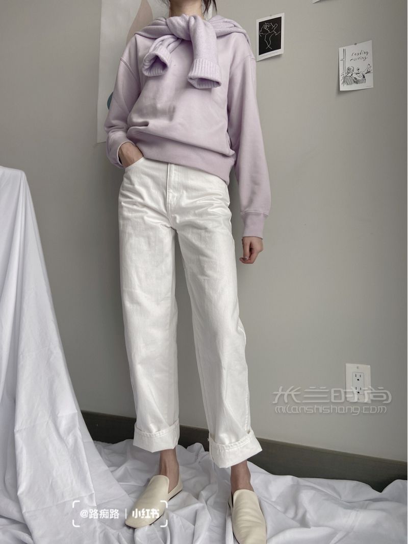 優(yōu)衣庫(kù)20春夏新品 奶油色牛仔褲_3