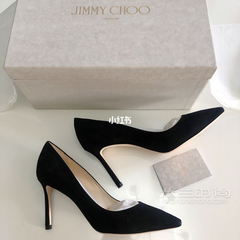 Jimmy Choo周仰杰細跟磨砂皮高跟鞋_2