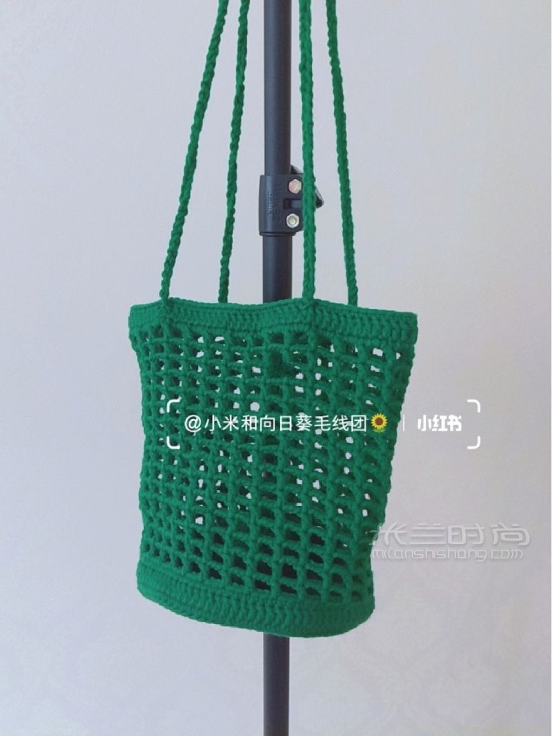 鉤針包 鏤空格子包附圖解教程 鏤空編織包_2