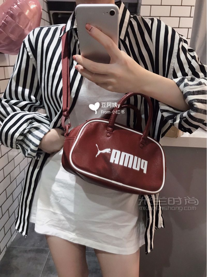 彪馬包puma  200多元復古紅色兩用包 買_5