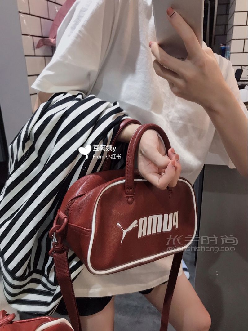 彪馬包puma  200多元復古紅色兩用包 買_3