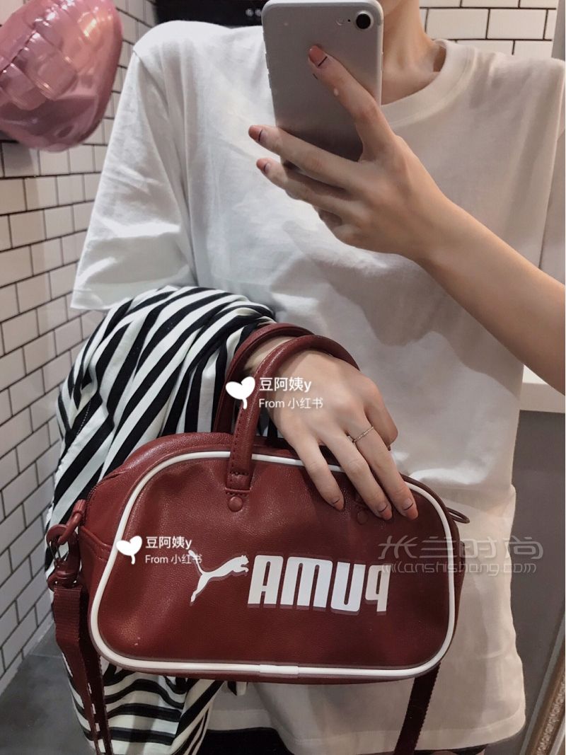 彪馬包puma  200多元復古紅色兩用包 買_6