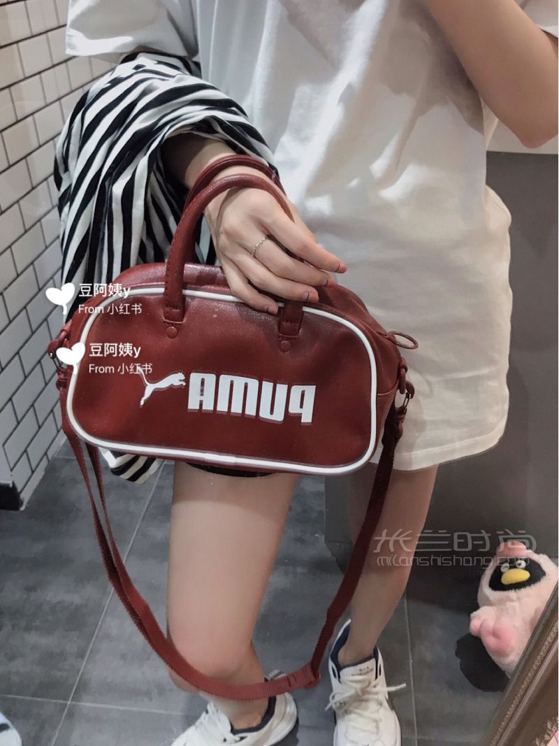 彪馬包puma  200多元復古紅色兩用包 買_2