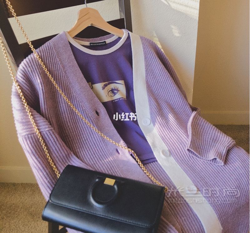 Gucci PAISIE怎么搭配？開(kāi)衫嬰兒藍(lán) 香芋紫毛衣開(kāi)衫Ferragamo_2