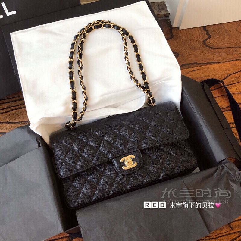 Chanel cf 中號(hào) 牛皮荔枝紋_6