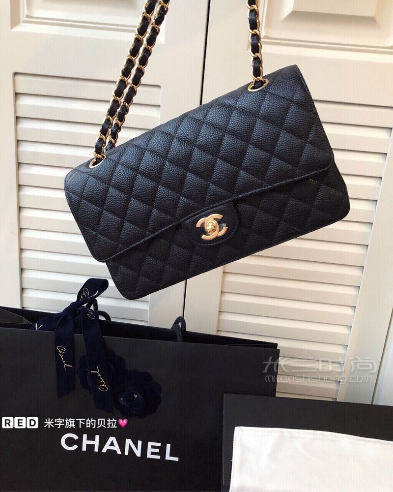 Chanel cf 中號(hào) 牛皮荔枝紋_1
