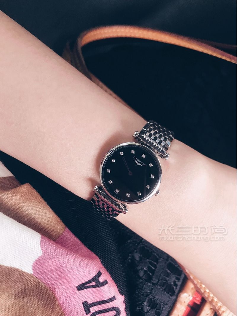 浪琴小巧黑盤(pán)鑲鉆女表超薄 嘉嵐石英女表L4_2