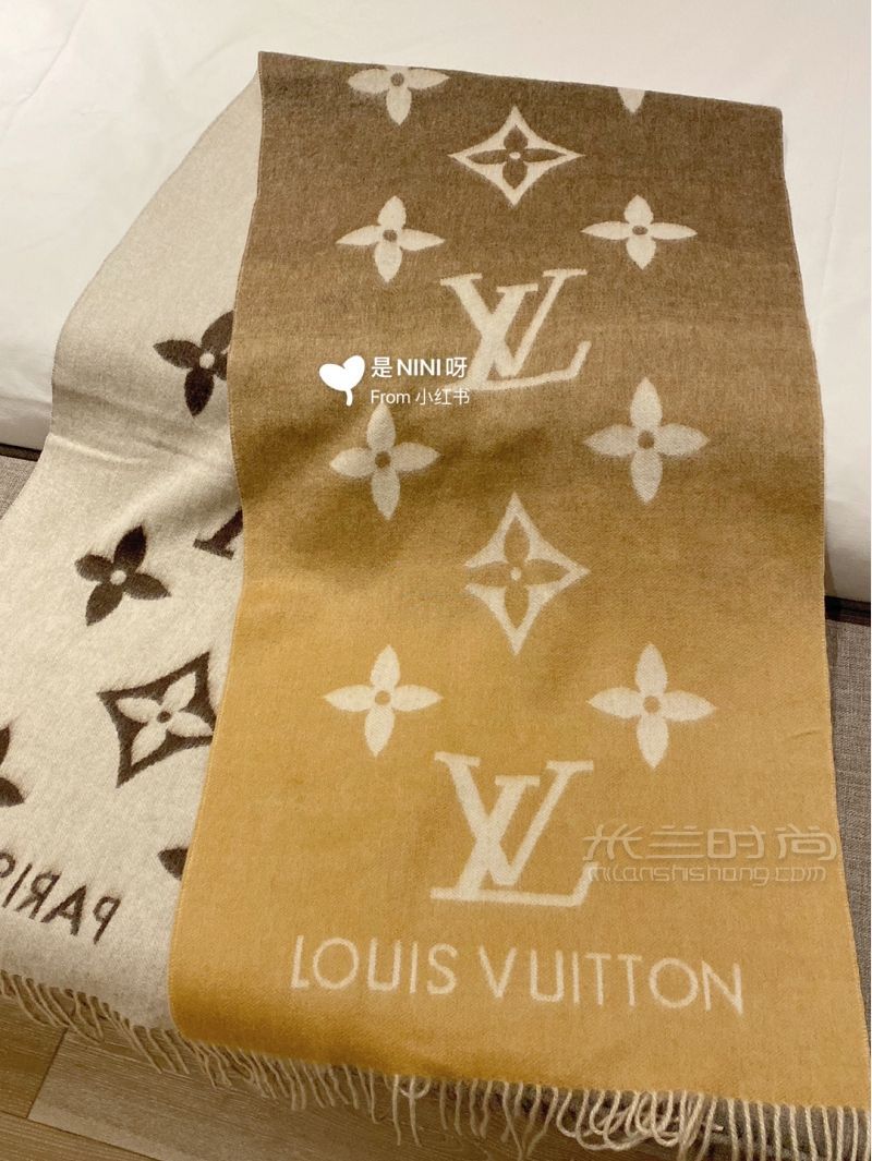 LV漸變色羊絨圍巾也太太太好看了吧！-純羊毛圍巾-百搭_9